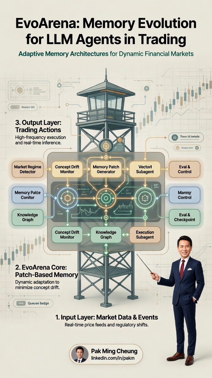 EvoArena: Memory Evolution for LLM Agents in Trading